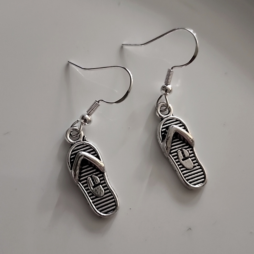 Flip Flop Earrings ZINC ALLOY charms 925S Post ER